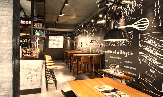 меловые обои в кафе меловые обои в кафе